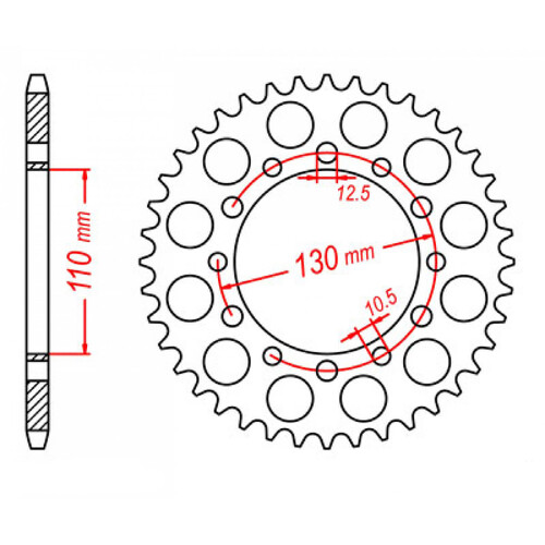 MTX 1486 STEEL REAR SPROCKET 520 PITCH 44-TEETH - 11-K32-44