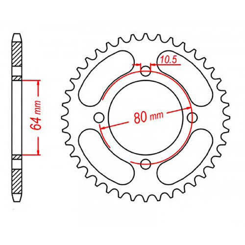 MTX 1910 STEEL REAR SPROCKET 520 PITCH 32-TEETH - 11-1910-32