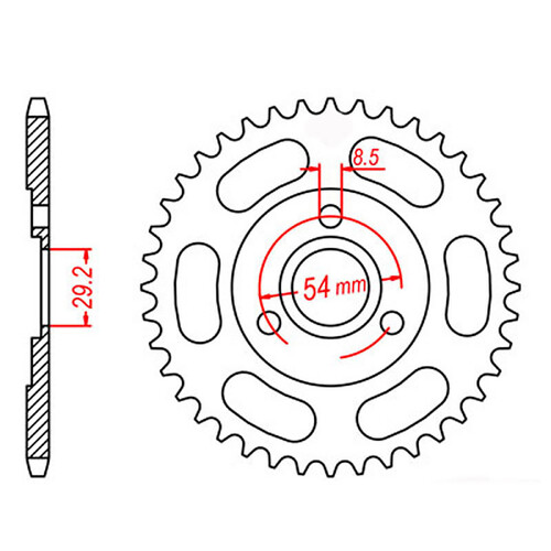MTX 255 STEEL REAR SPROCKET 420 PITCH 37-TEETH - 11-120-37
