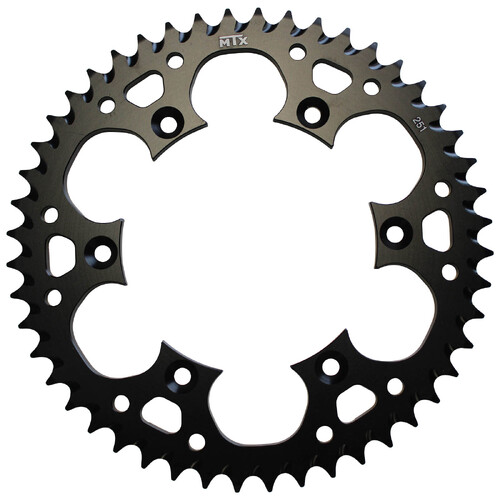 MTX 251 ZERO ALUMINIUM REAR SPROCKET 520 PITCH 48-TEETH BLACK - 11A-428-48BLK