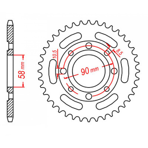 MTX 279 STEEL REAR SPROCKET 520 PITCH 35-TEETH - 11-KB4-35