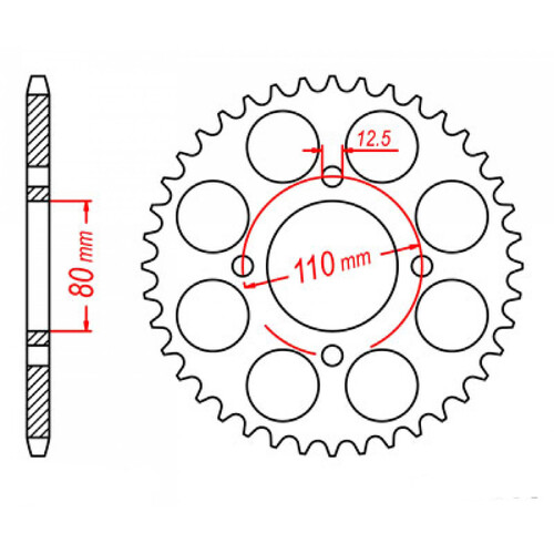 MTX 333 STEEL REAR SPROCKET 630 PITCH 41-TEETH - 11-405-41