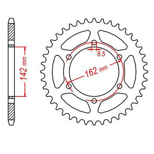 MTX 1785 STEEL REAR SPROCKET 520 PITCH 48-TEETH - 11-400-48