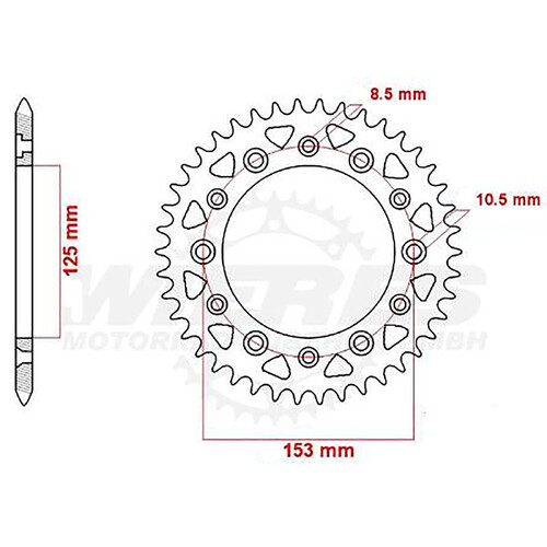 MTX 210/301 STEEL REAR SPROCKET 520 PITCH 48-TEETH - 11-KAE2-48