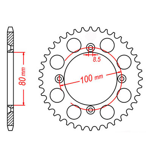 MTX 1204 STEEL REAR SPROCKET 428 PITCH 46-TEETH - 11-KN4-46