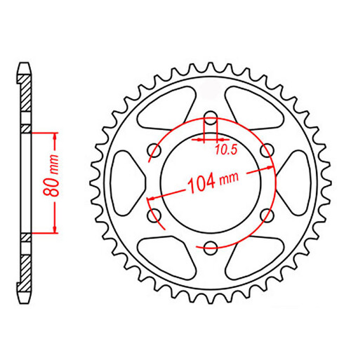 MTX 1489 STEEL REAR SPROCKET 525 PITCH 41-TEETH - 11-503-41