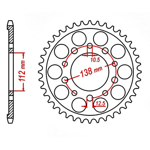 MTX 1303 STEEL REAR SPROCKET 520 PITCH 39-TEETH - 11-MGS-39