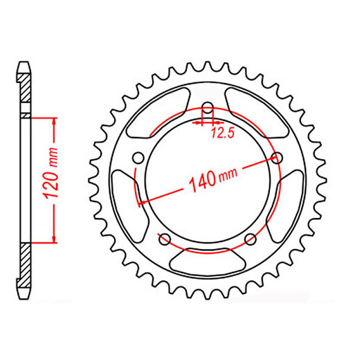 MTX 1797 STEEL REAR SPROCKET 530 PITCH 40-TEETH - 11-40F-40