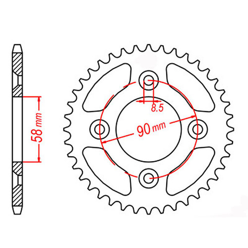 MTX 1213 STEEL REAR SPROCKET 420 PITCH 32-TEETH - 11-GEL-32