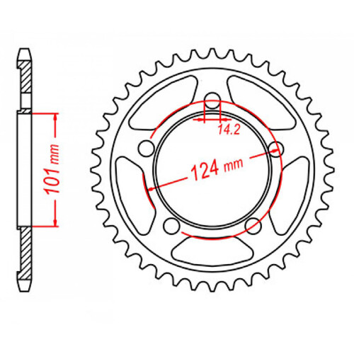 MTX 898 STEEL REAR SPROCKET 525 PITCH 41-TEETH - 11-KM7-41