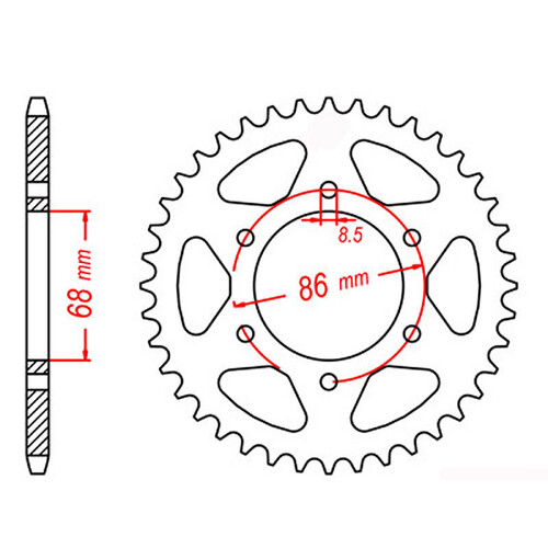 MTX 473 STEEL REAR SPROCKET 520 PITCH 37-TEETH - 11-002-37