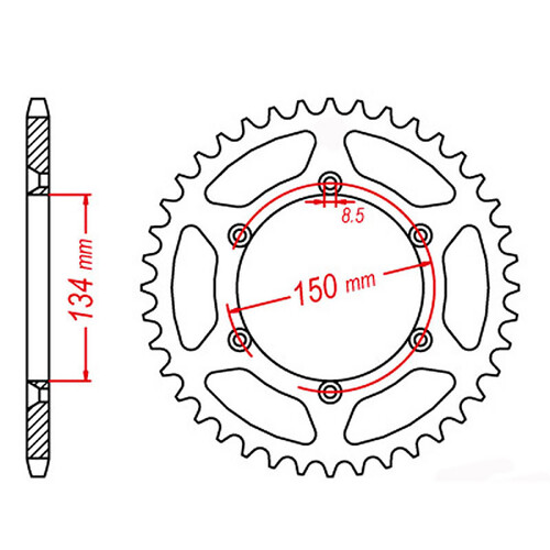 MTX 460 STEEL REAR SPROCKET 520 PITCH 46-TEETH - 11-110-46