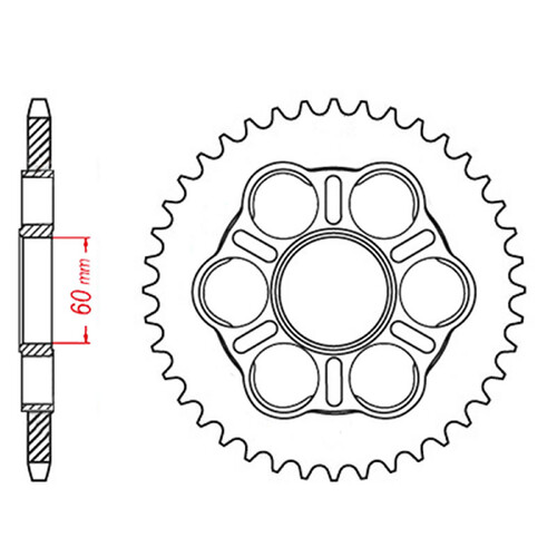MTX 50801 STEEL REAR SPROCKET 525 PITCH 43-TEETH - 11-50801-43