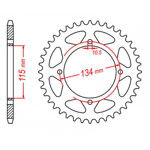 MTX 718 STEEL REAR SPROCKET 530 PITCH 48-TEETH - 11-718-48