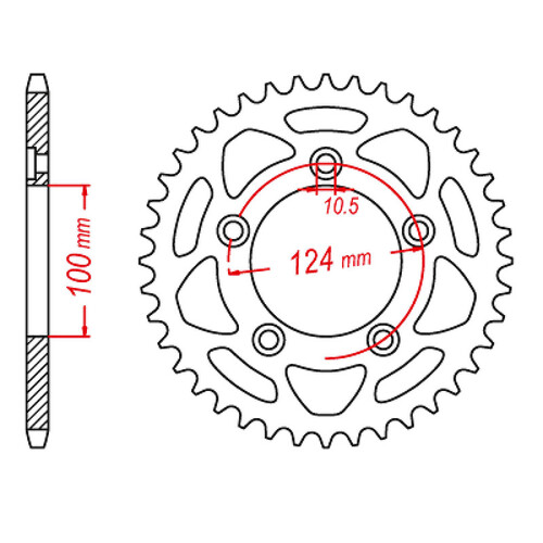 MTX 746 STEEL REAR SPROCKET 520 PITCH 46-TEETH - 11-746-46