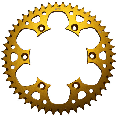 MTX 808 ZERO ALUMINIUM REAR SPROCKET 520 PITCH 47-TEETH GOLD - 11A-402-47GLD