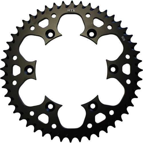 MTX 808 ZERO ALUMINIUM REAR SPROCKET 520 PITCH 52-TEETH BLACK - 11A-402-52BLK