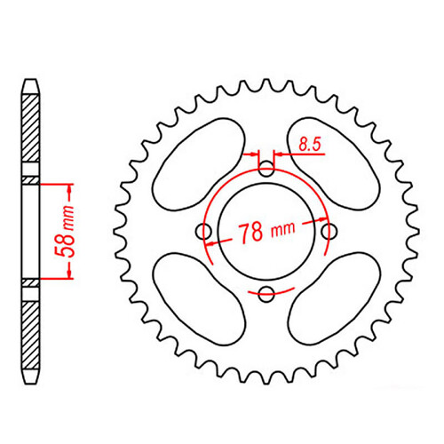 MTX 815 STEEL REAR SPROCKET 520 PITCH 35-TEETH - 11-103-35
