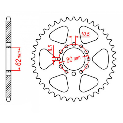 MTX 845 STEEL REAR SPROCKET 520 PITCH 49-TEETH - 11-3Y1-49