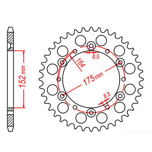 MTX 853 STEEL REAR SPROCKET 520 PITCH 40-TEETH - 11-2H0-40