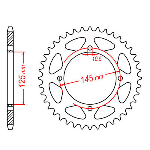 MTX 857 STEEL REAR SPROCKET 520 PITCH 46-TEETH - 11-5Y1-46