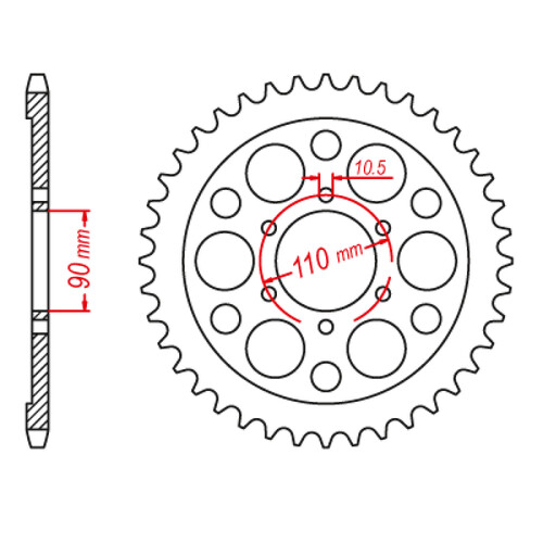 MTX 858 STEEL REAR SPROCKET 630 PITCH 35-TEETH - 11-5A8-35