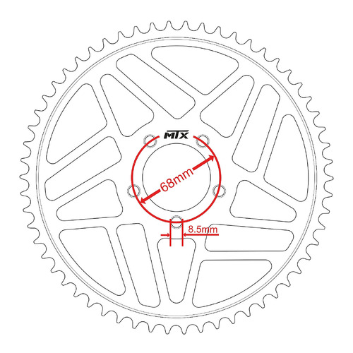 MTX 264 STEEL REAR SPROCKET 428 PITCH 58-TEETH - 11-Y2P-58