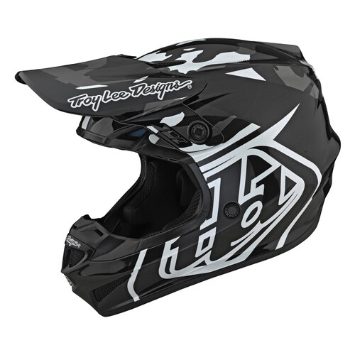 TROY LEE DESIGNS 22 SE4 GP YOUTH HELMET OVERLOAD CAMO BLACK GREY M