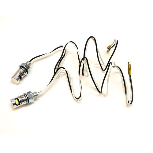WHITES NUMBER PLATE LED BOLT LIGHT 17x12 - SILVER (PAIR)