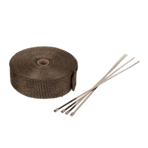 WHITES EXHAUST WRAP GOLD 50MM (15M ROLL) - W/4 STAINLESS STEEL TIES