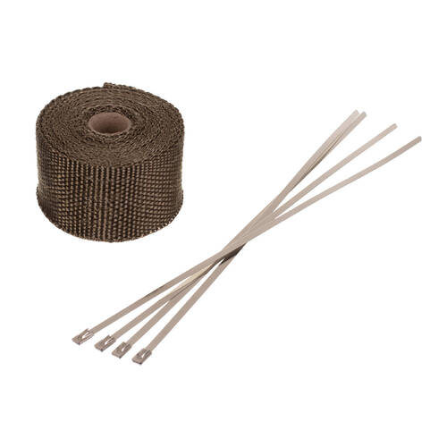 WHITES EXHAUST WRAP GOLD 50MM (5M ROLL) - W/4 STAINLESS STEEL TIES