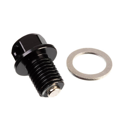 WHITES MAGNETIC SUMP PLUG M12 x 15 x 1.50 - BLACK