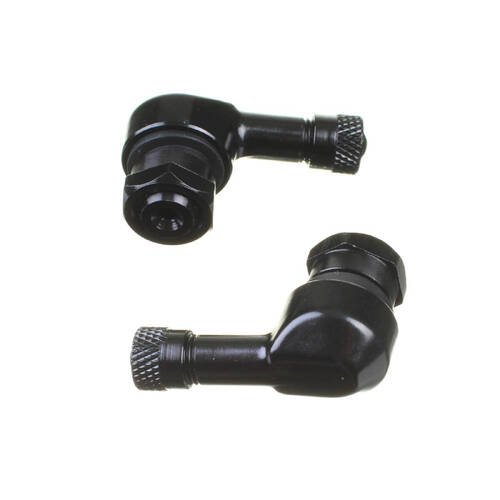 WHITES 90 DEGREE ALLOY VALVE 11.3MM - BLACK (PAIR)
