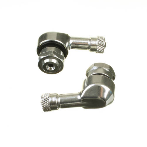 WHITES 90 DEGREE ALLOY VALVE 11.3MM - SILVER (PAIR)
