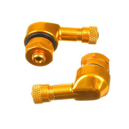 WHITES 90 DEGREE ALLOY VALVE 8.3MM - GOLD (PAIR)