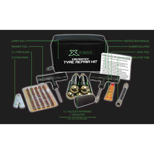 X TECH EMERGENCY TYRE REPAIR KIT