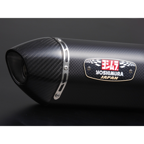 Yoshimura R-77J Slip-On Exhaust Stainless / Metal Magic Cover / Carbon End Cap - Suzuki V-Strom 800/800DE '23+