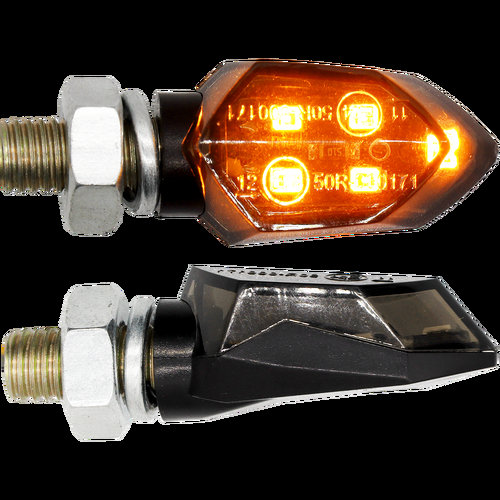 MOTORCYCLE SPECIALTIES MICRO STARK LED INDICATOR 8MM STEM BLACK - ZIU319LED