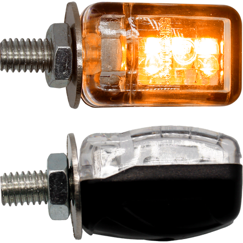 MOTORCYCLE SPECIALTIES MICRO TOMBSTONE LED INDICATOR 6MM STEM BLACK - ZIU322LED